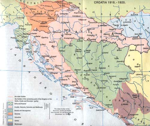Croatian borders in the Kingdom of Serbs, Croats and Slovenes