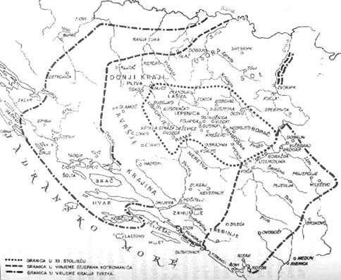 Map 19. The growth of Bosnia