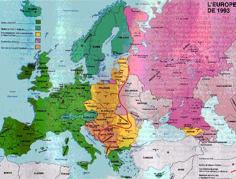 Karta 1. iz knjige “Atlas Strategique. Geopolitique des nouveaux rapports de forces dans le monde.\